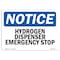 Signmission Safety Sign, OSHA Notice, 7" Height, Aluminum, Hydrogen Dispenser Emergency Stop Sign, Landscape OS-NS-A-710-L-13569 - alternate 1